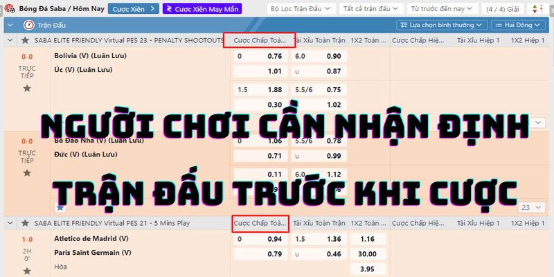 Người chơi không bắt kèo theo cảm tính vì dễ thua